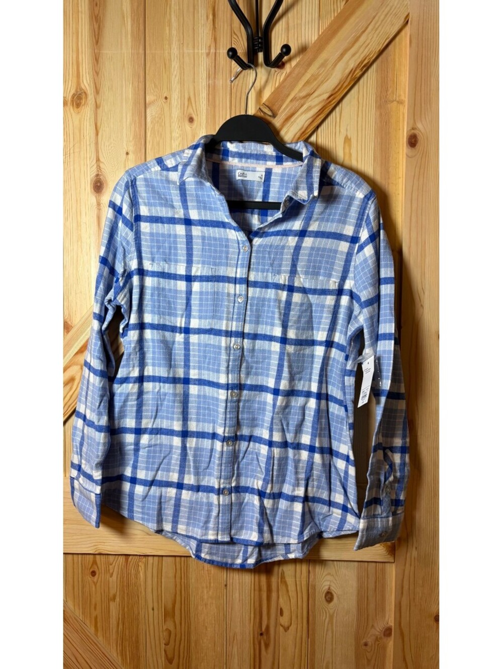 Croft & Barrow Extra Soft Flannel Shirt - Small, Blue Plaid NWT